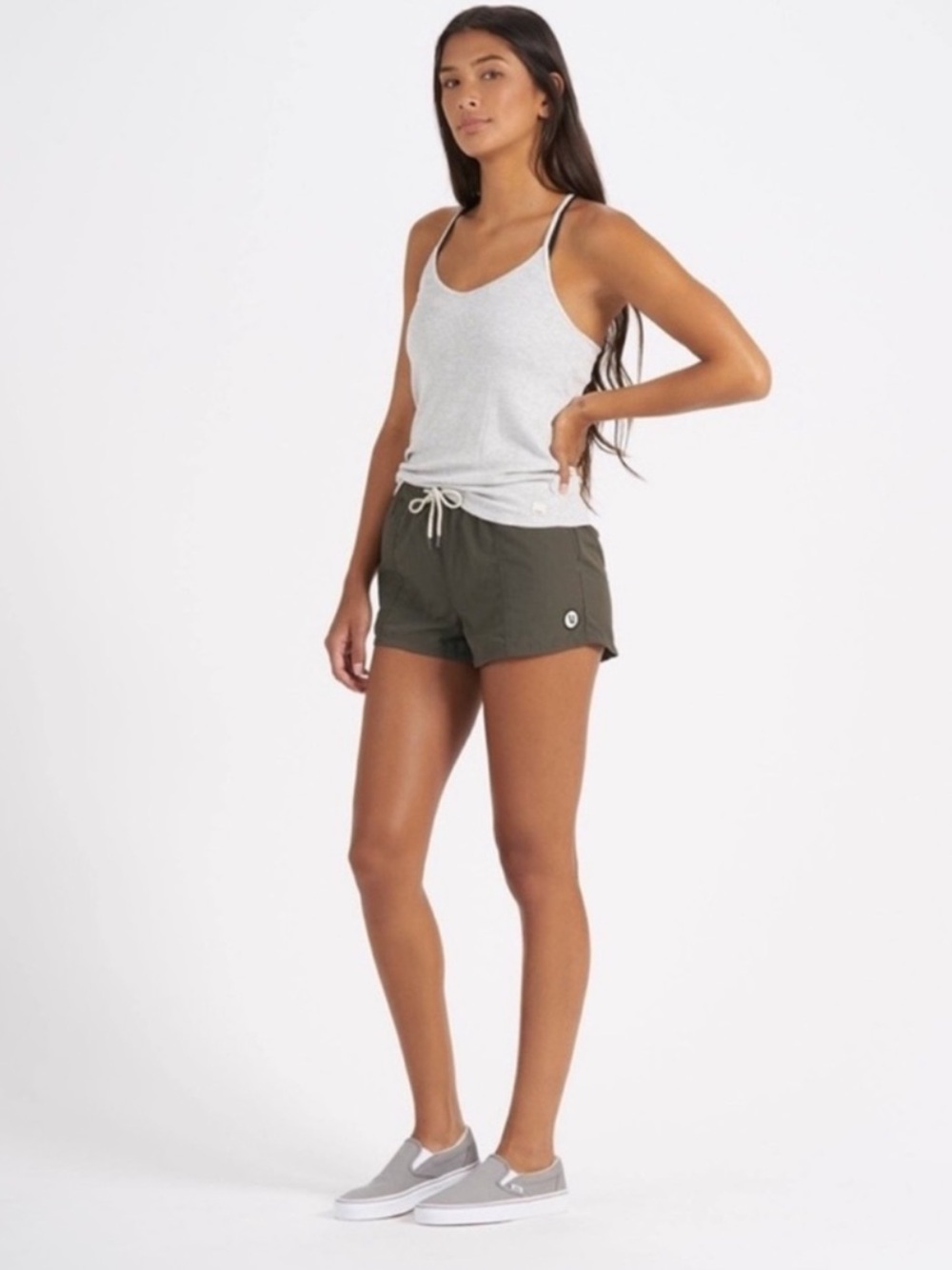 Vuori Sunwashed Short Olive Army Green Drawstring Pockets M Medium Rise